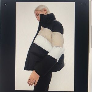 Zara Block Color Puffer Jacket Size Large